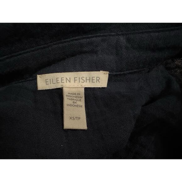 Eileen Fisher Cotton Gauze Navy Blue Short Sleeve Jumpsuit XS